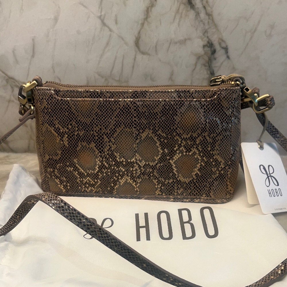 HOBO Cadence Convertible Crossbody in Metal Snake NWT